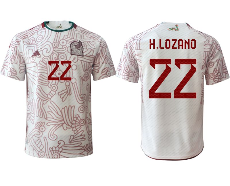 Men 2022 World Cup National Team Mexico away aaa version white #22 Soccer Jerseys